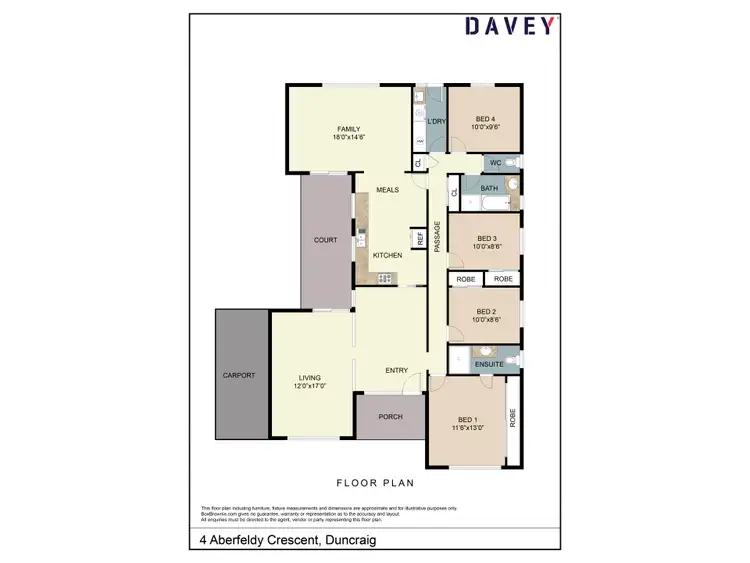 Floorplan of Homely house listing, 4 Aberfeldy Crescent, Duncraig WA 6023