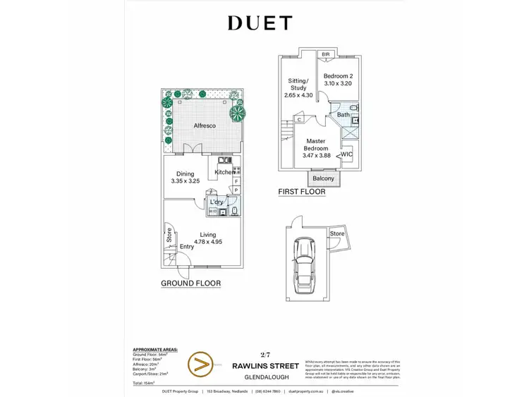 Floorplan of Homely townhouse listing, 2/7 Rawlins Street, Glendalough WA 6016