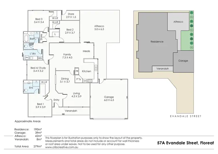 Floorplan of Homely house listing, 57A Evandale Street, Floreat WA 6014