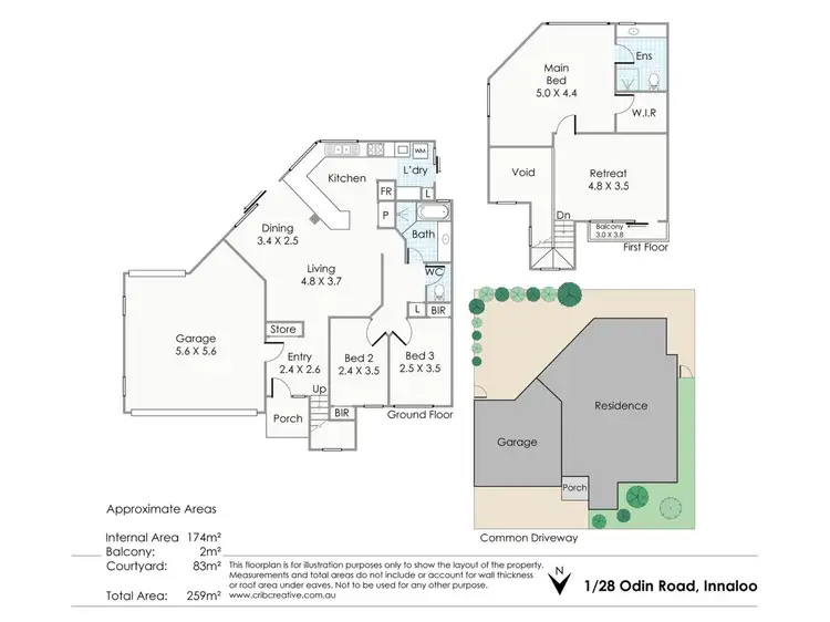 Floorplan of Homely townhouse listing, 1/28 Odin Road, Innaloo WA 6018