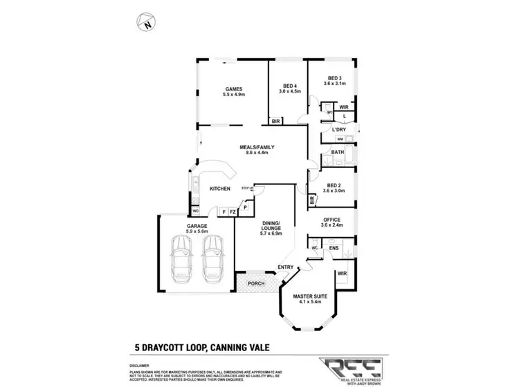 Floorplan of Homely house listing, 5 Draycott Loop, Canning Vale WA 6155