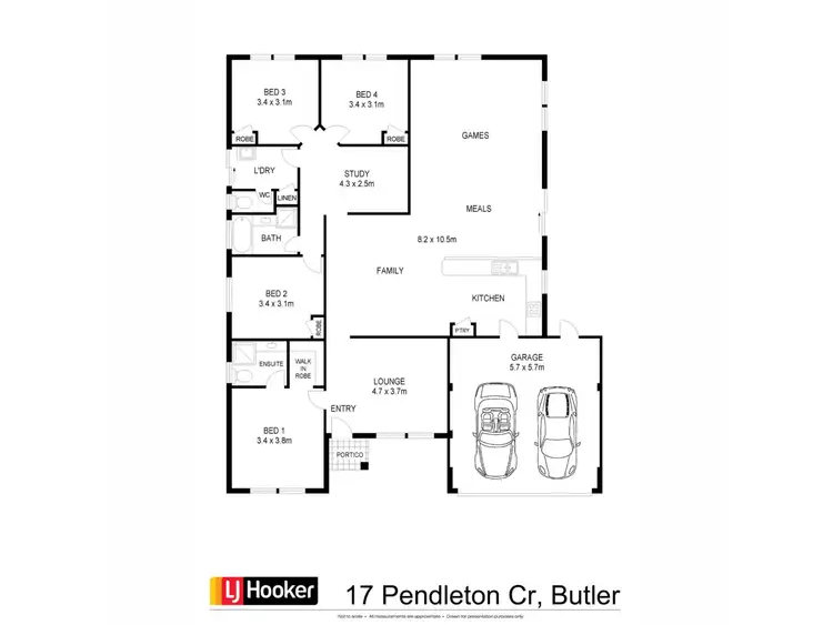 Floorplan of Homely house listing, 17 Pendleton Crescent, Butler WA 6036