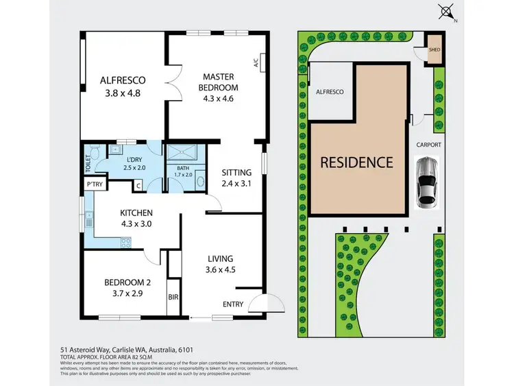 Floorplan of Homely house listing, 51 Asteroid Way, Carlisle WA 6101
