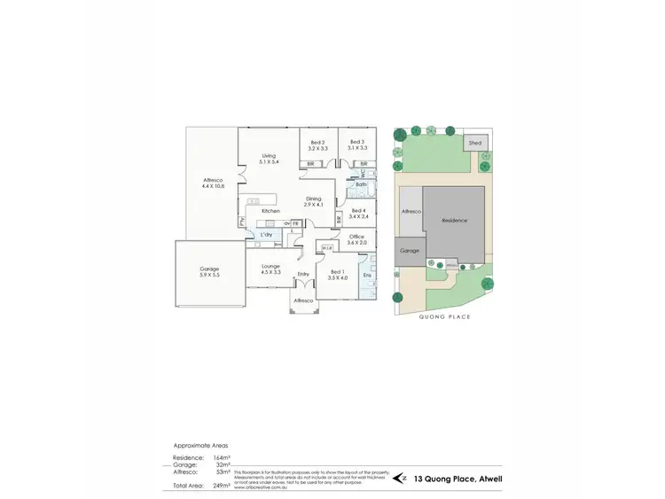 Floorplan of Homely house listing, 13 Quong Place, Atwell WA 6164