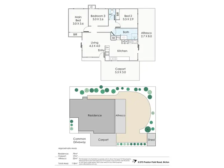 Floorplan of Homely villa listing, 5/273 Preston Point Road, Bicton WA 6157