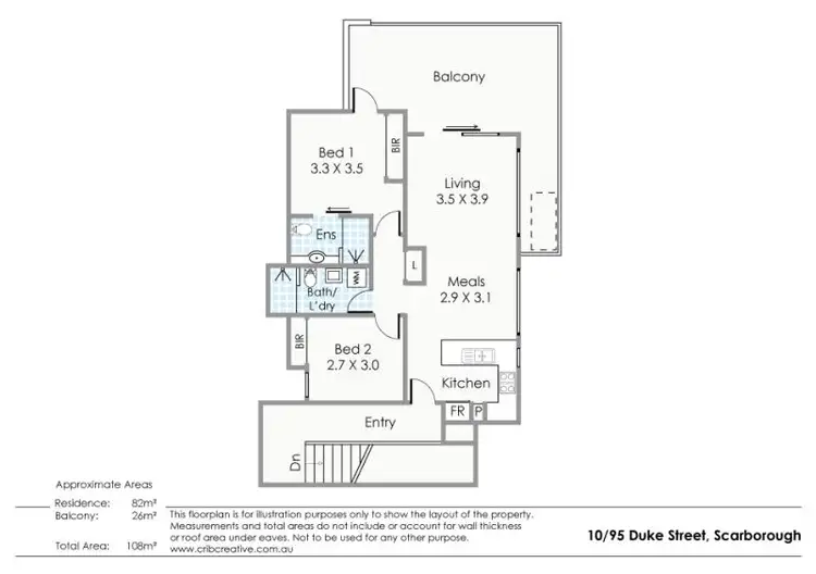 Floorplan of Homely apartment listing, 10/95 Duke Street, Scarborough WA 6019