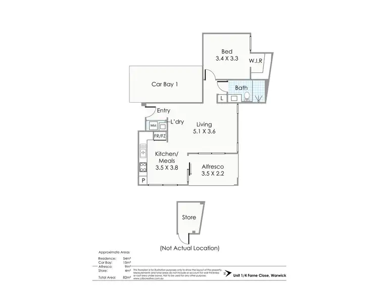 Floorplan of Homely apartment listing, 1/4 Farne Close, Warwick WA 6024
