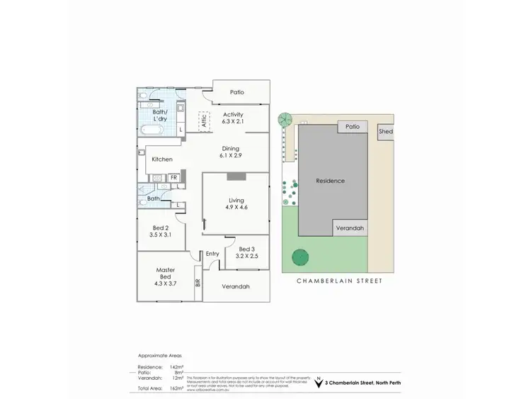 Floorplan of Homely house listing, 3 Chamberlain Street, North Perth WA 6006