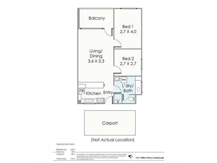 Floorplan of Homely unit listing, 12/11 Wilton Place, Scarborough WA 6019