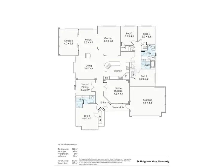 Floorplan of Homely house listing, 36 Halgania Way, Duncraig WA 6023