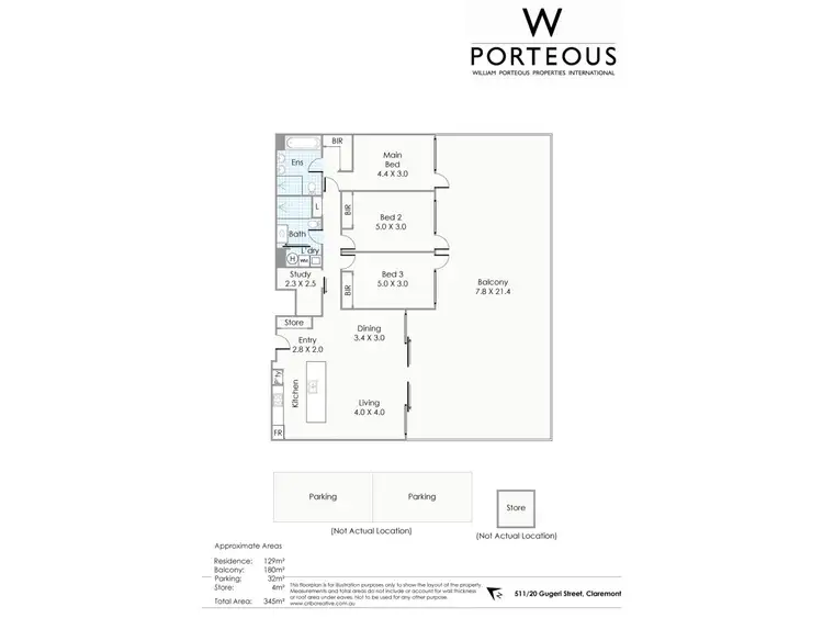 Floorplan of Homely apartment listing, 511/20 Gugeri Street, Claremont WA 6010