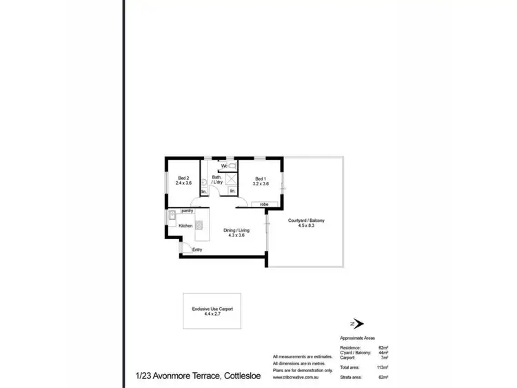 Floorplan of Homely apartment listing, 1/23 Avonmore Terrace, Cottesloe WA 6011