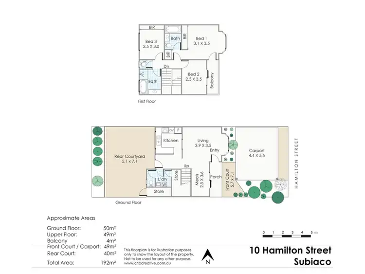 Floorplan of Homely townhouse listing, 10 Hamilton Street, Subiaco WA 6008