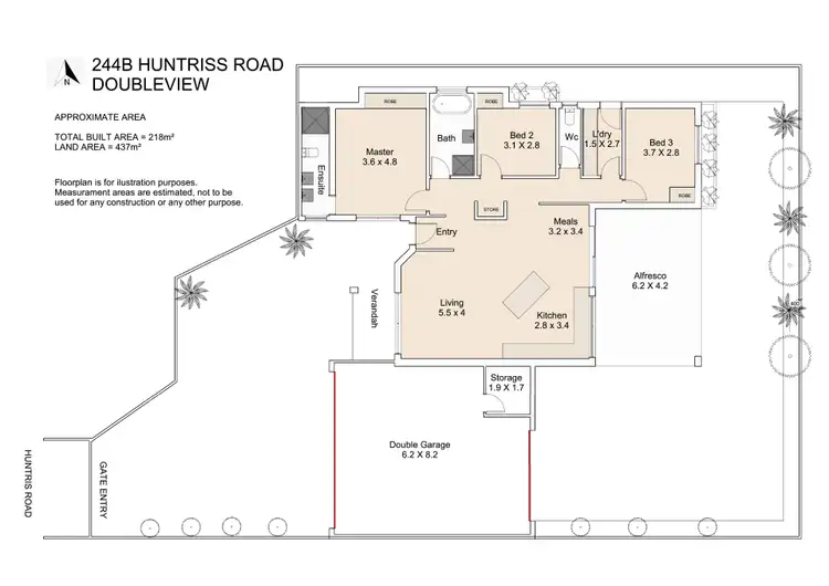 Floorplan of Homely semi-detached listing, 244B Huntriss Road, Doubleview WA 6018