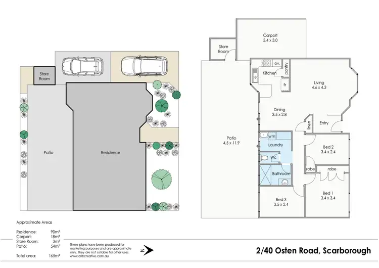 Floorplan of Homely villa listing, 2/40 Ostend Street, Scarborough WA 6019