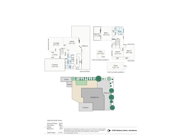 Floorplan of Homely townhouse listing, 4/209 Edinboro Street, Joondanna WA 6060