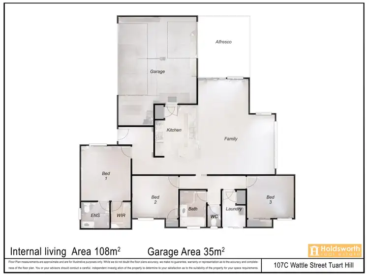 Floorplan of Homely villa listing, 107C Wattle Street, Tuart Hill WA 6060