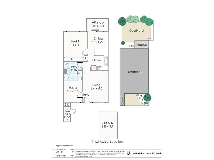 Floorplan of Homely unit listing, 2/30 Watson Place, Maylands WA 6051