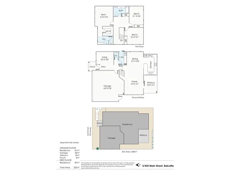 Floorplan of Homely townhouse listing, 3/435 Main Street, Balcatta WA 6021