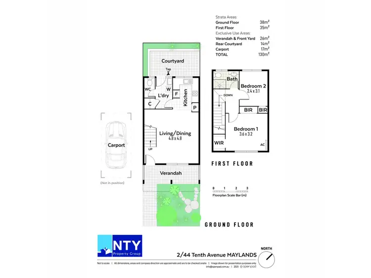 Floorplan of Homely townhouse listing, 2/44 Tenth Avenue, Maylands WA 6051