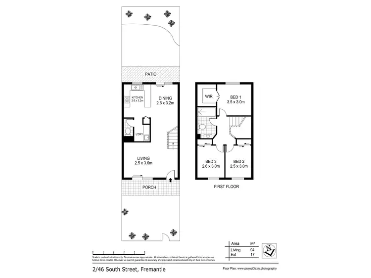 Floorplan of Homely townhouse listing, 2/46 South Street, Fremantle WA 6160