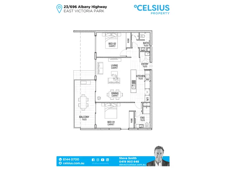 Floorplan of Homely apartment listing, 23/696 Albany Highway, East Victoria Park WA 6101