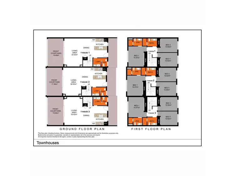 Floorplan of Homely townhouse listing, 3/155 Holland Street, Fremantle WA 6160