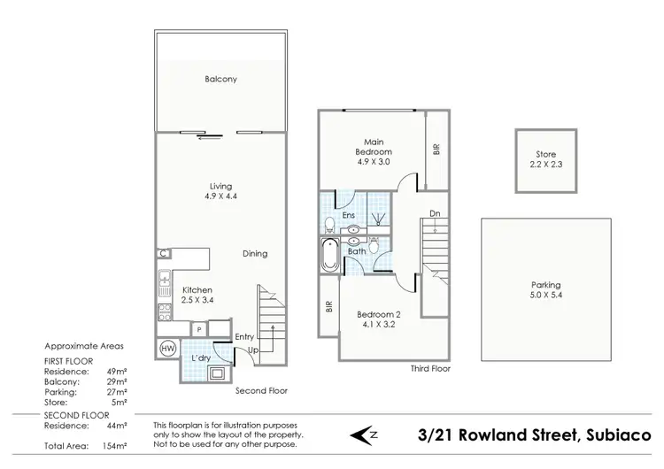 Floorplan of Homely apartment listing, 3/21 Rowland Street, Subiaco WA 6008