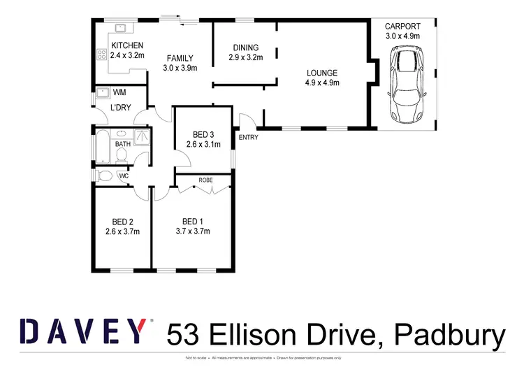 Floorplan of Homely house listing, 53 Ellison Drive, Padbury WA 6025