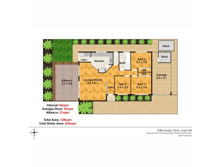 Floorplan of Homely villa listing, 5/80 Morley Drive, Tuart Hill WA 6060