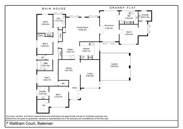 Floorplan of Homely house listing, 7 Waltham Court, Bateman WA 6150