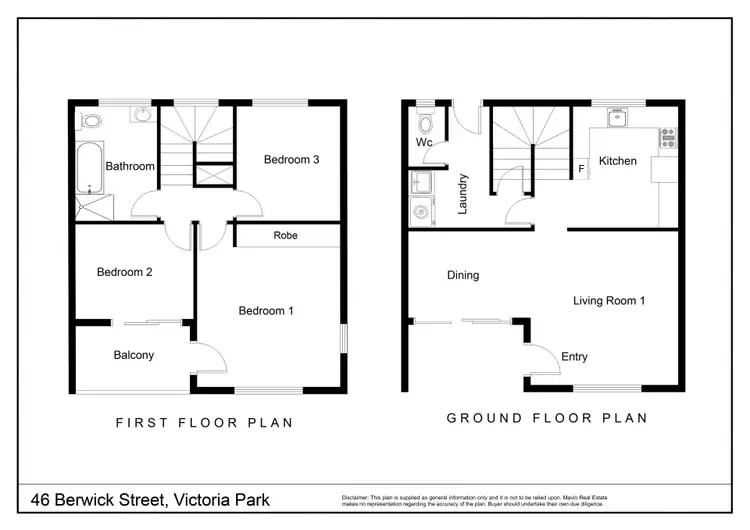 Floorplan of Homely townhouse listing, 46 Berwick Street, Victoria Park WA 6100