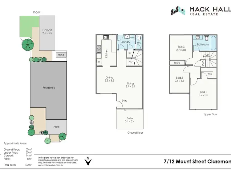 Floorplan of Homely townhouse listing, 7/12 Mount Street, Claremont WA 6010