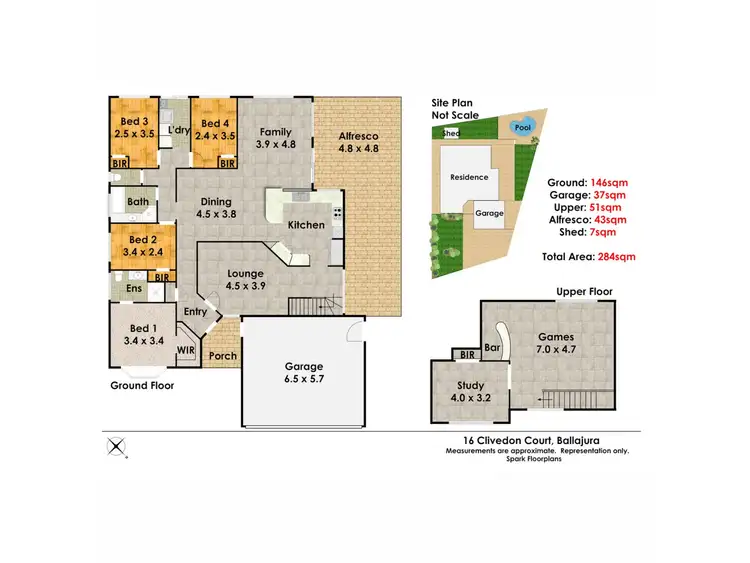 Floorplan of Homely house listing, 16 Clivedon Court, Ballajura WA 6066