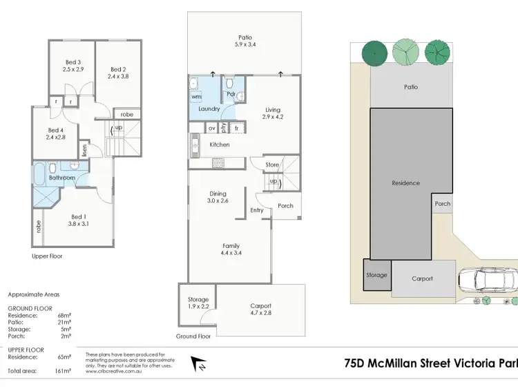 Floorplan of Homely townhouse listing, 75D McMillan Street, Victoria Park WA 6100