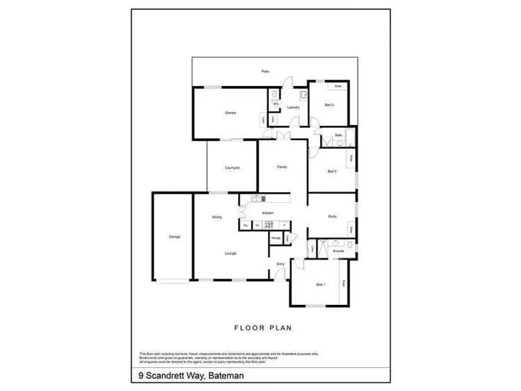 Floorplan of Homely house listing, 9 Scandrett Way, Bateman WA 6150