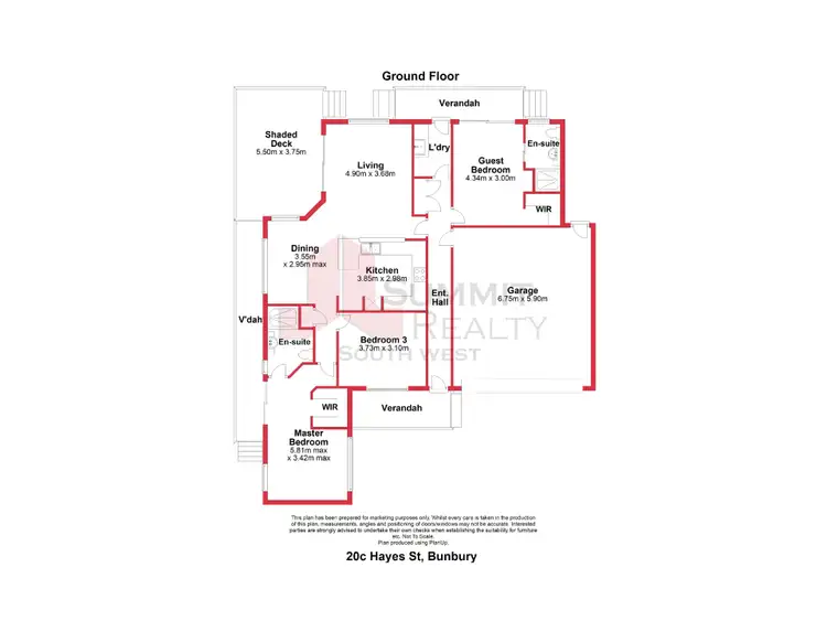 Floorplan of Homely unit listing, 20C Hayes Street, Bunbury WA 6230
