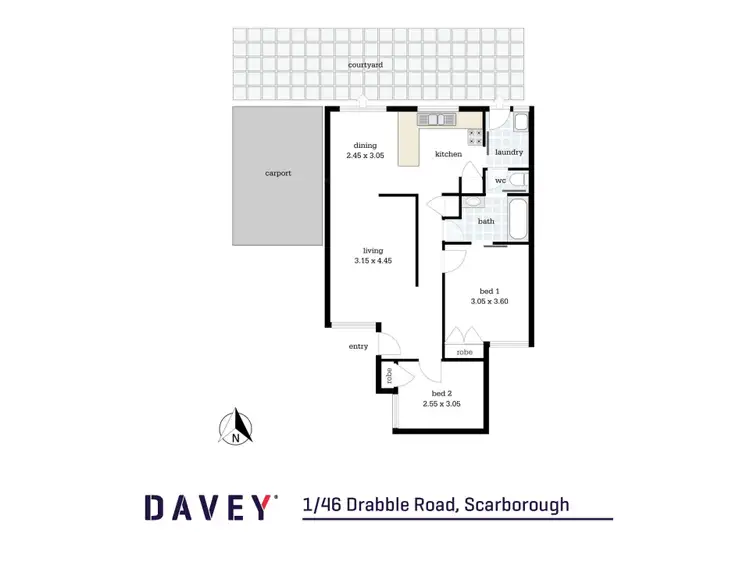 Floorplan of Homely villa listing, 1/46 Drabble Road, Scarborough WA 6019