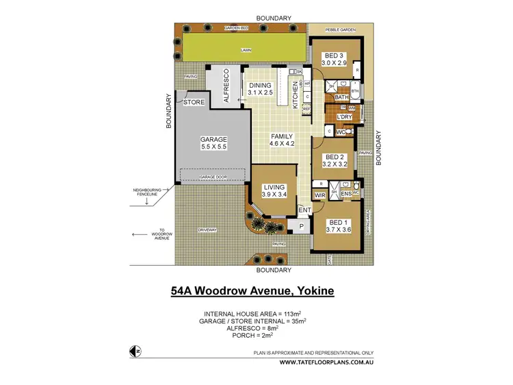 Floorplan of Homely semi-detached listing, 54A Woodrow Avenue, Yokine WA 6060