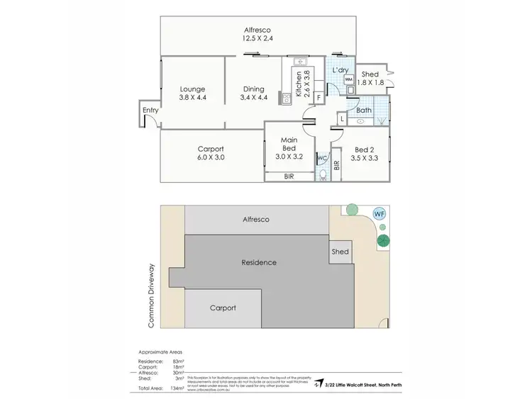 Floorplan of Homely villa listing, 3/22 Little Walcott, North Perth WA 6006
