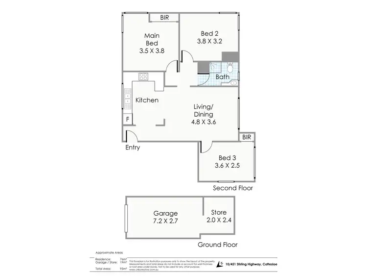 Floorplan of Homely unit listing, 10/451 Stirling Highway, Cottesloe WA 6011