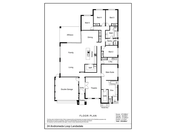Floorplan of Homely house listing, 24 Andromeda Loop, Landsdale WA 6065