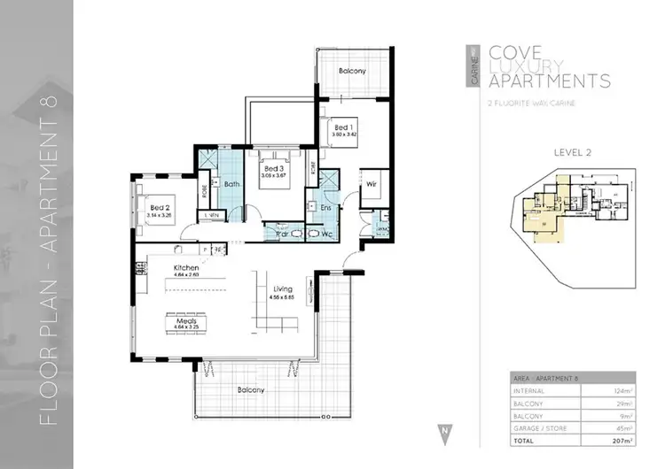 Floorplan of Homely apartment listing, 8/2 Fluorite Way, Carine WA 6020