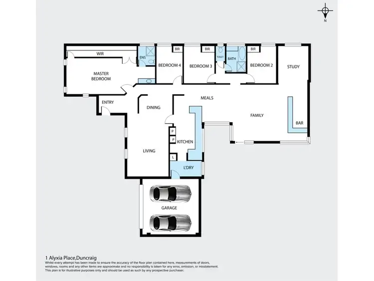 Floorplan of Homely house listing, 1 Alyxia Place, Duncraig WA 6023