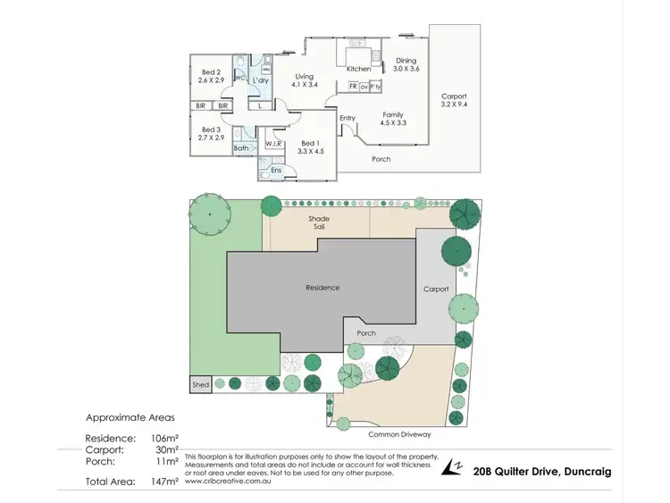 Floorplan of Homely semi-detached listing, 20B Quilter Drive, Duncraig WA 6023