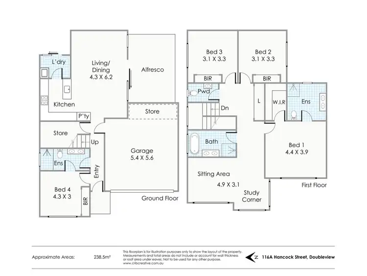 Floorplan of Homely townhouse listing, 116A Hancock Street, Doubleview WA 6018