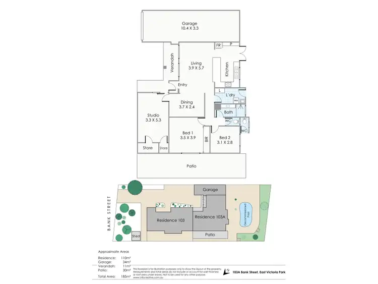 Floorplan of Homely semi-detached listing, 103A Bank Street, East Victoria Park WA 6101