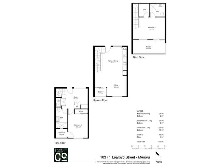 Floorplan of Homely townhouse listing, 103/1 Learoyd Street, Menora WA 6050