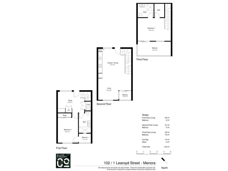 Floorplan of Homely townhouse listing, 102/1 Learoyd Street, Menora WA 6050