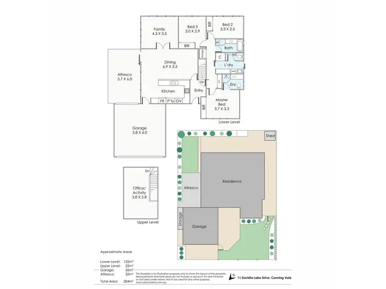 Floorplan of Homely house listing, 11 Davidia Lake Drive, Canning Vale WA 6155